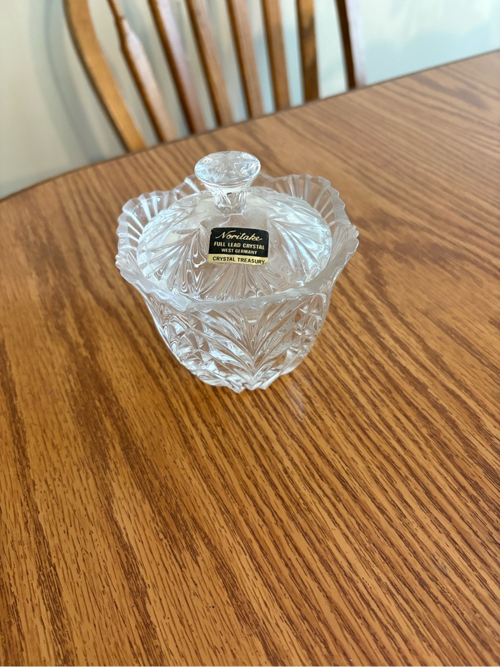 Noritake Clear Cut Crystal Covered Candy Dish